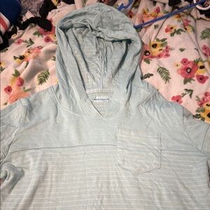 Columbia Sky Blue Striped Hoodie